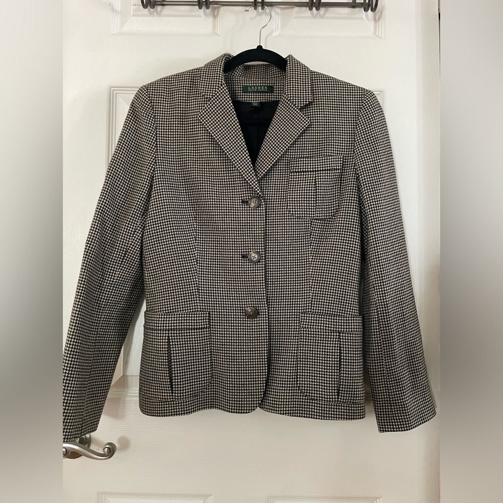 Lauren Ralph Lauren | Houndstooth blazer | VmBlack/Cream | Size 10